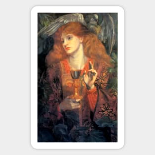 The Damsel of the Holy Grail - Dante Gabriel Rossetti Sticker